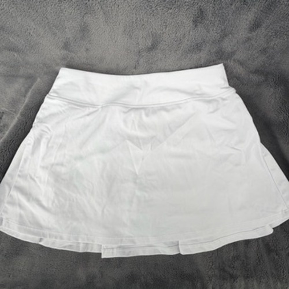 Stelle Women White Pleated Back Athletic Tennis Golf Skort with Pockets Size S
